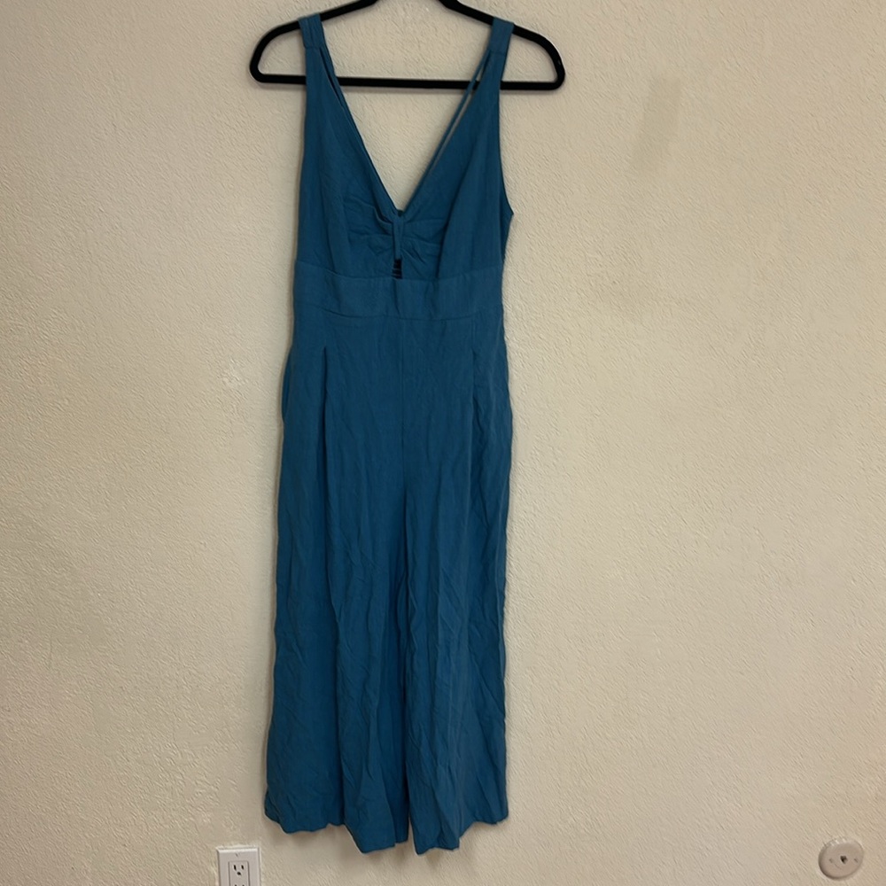 Boho womans wide leg Capri teal  Jumpsuit size M - Picture 2 of 5